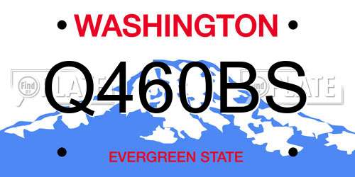 Q460BS Washington License Plate