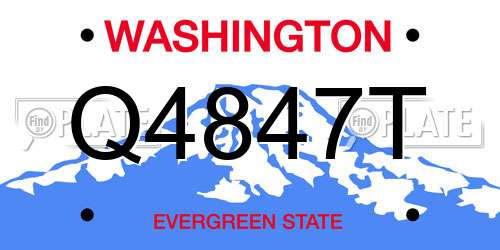 Q4847T Washington License Plate