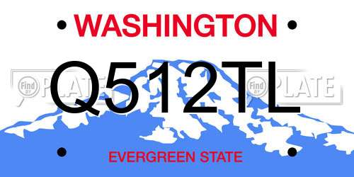 Q512TL Washington License Plate