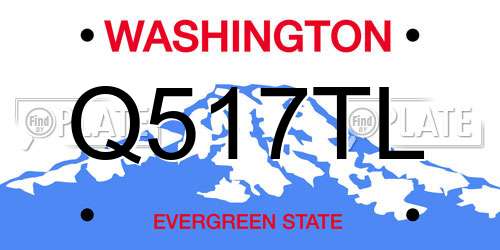 Q517TL Washington License Plate