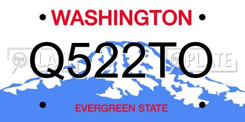 Q522TO Washington License Plate