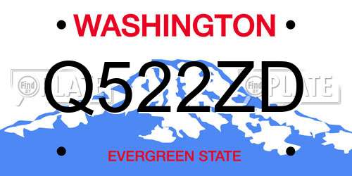 Q522ZD Washington License Plate