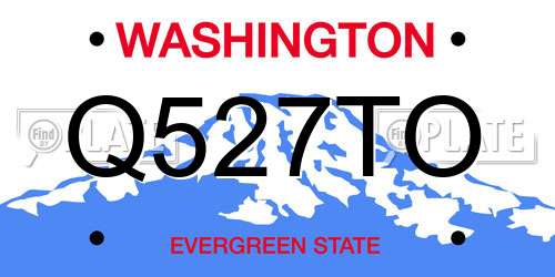 Q527TO Washington License Plate