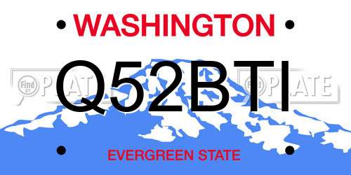 Q52BTI Washington License Plate