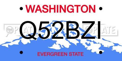 Q52BZI Washington License Plate