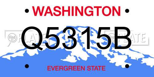 Q5315B Washington License Plate