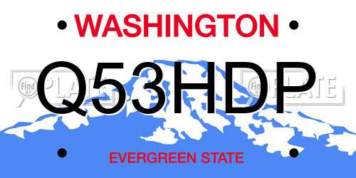 Q53HDP Washington License Plate