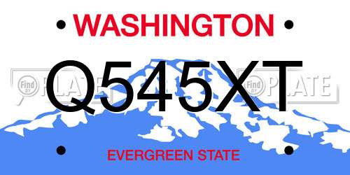 Q545XT Washington License Plate