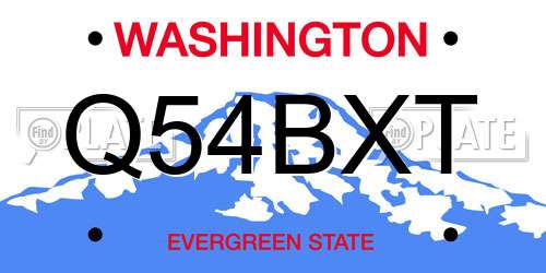 Q54BXT Washington License Plate