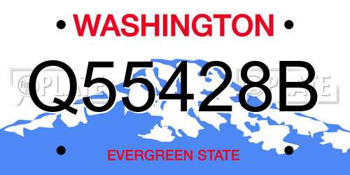 Q55428B Washington License Plate