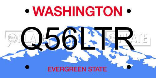 Q56LTR Washington License Plate