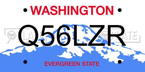 Q56LZR Washington License Plate