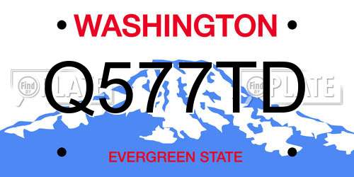 Q577TD Washington License Plate