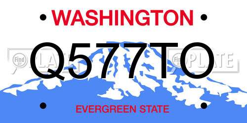 Q577TO Washington License Plate