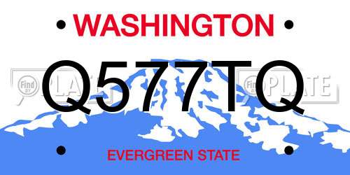 Q577TQ Washington License Plate