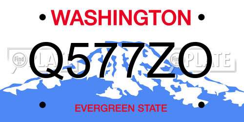 Q577ZO Washington License Plate