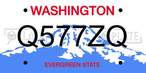 Q577ZQ Washington License Plate