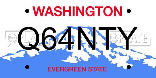 Q64NTY Washington License Plate