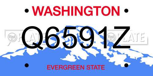 Q6591Z Washington License Plate