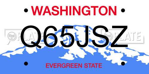Q65JSZ Washington License Plate