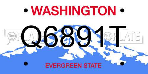 Q6891T Washington License Plate