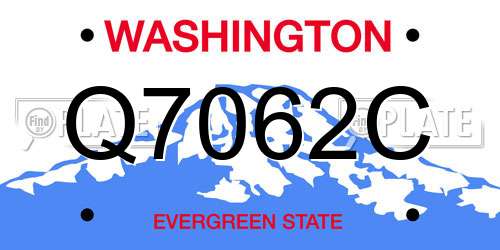 Q7062C Washington License Plate