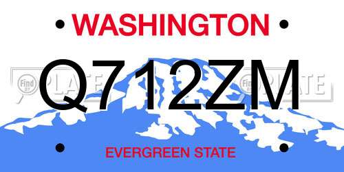 Q712ZM Washington License Plate