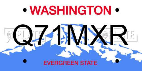 Q71MXR Washington License Plate