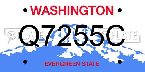Q7255C Washington License Plate