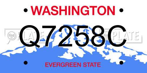 Q7258C Washington License Plate