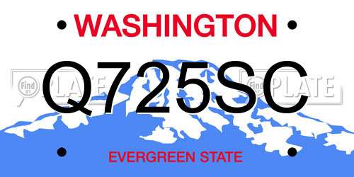 Q725SC Washington License Plate