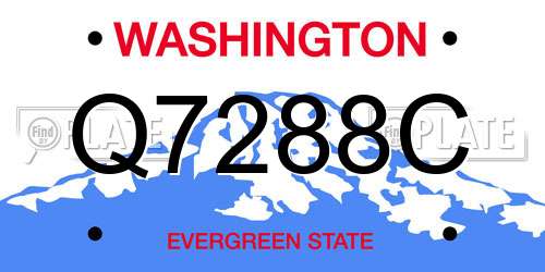 Q7288C Washington License Plate