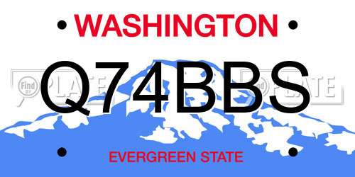 Q74BBS Washington License Plate