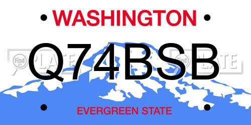 Q74BSB Washington License Plate