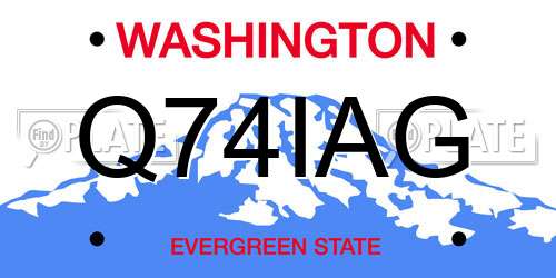 Q74IAG Washington License Plate