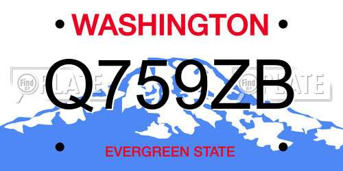 Q759ZB Washington License Plate