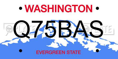 Q75BAS Washington License Plate