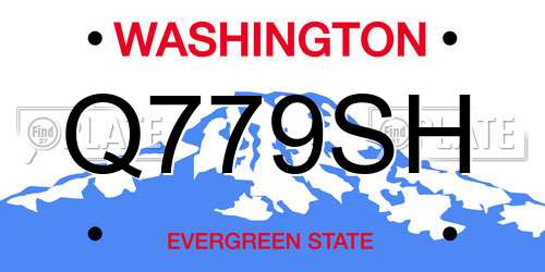 Q779SH Washington License Plate