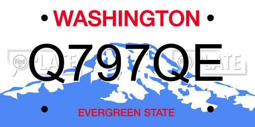 Q797QE Washington License Plate