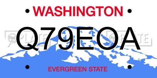Q79EOA Washington License Plate