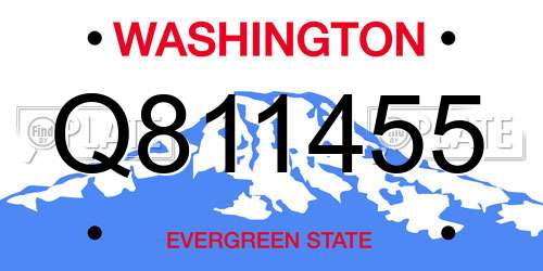Q811455 Washington License Plate