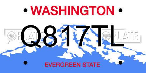 Q817TL Washington License Plate