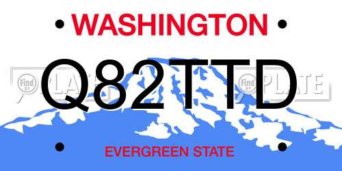 Q82TTD Washington License Plate