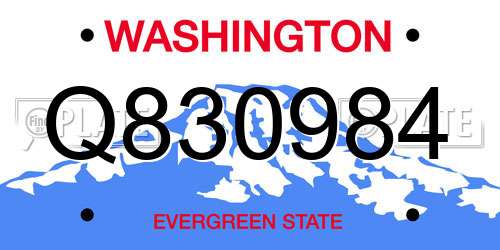 Q830984 Washington License Plate