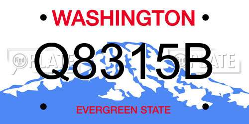 Q8315B Washington License Plate
