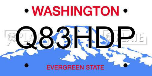 Q83HDP Washington License Plate