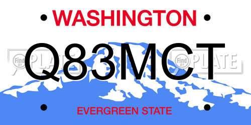 Q83MCT Washington License Plate