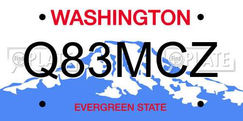 Q83MCZ Washington License Plate