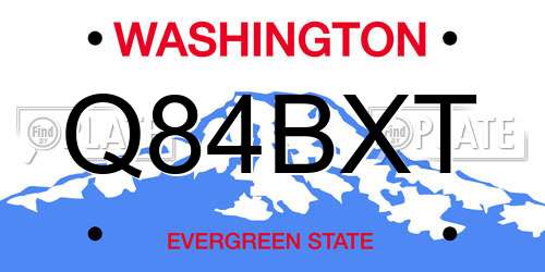 Q84BXT Washington License Plate