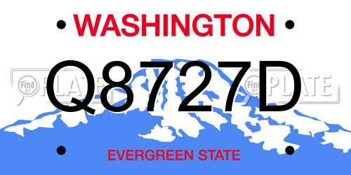 Q8727D Washington License Plate